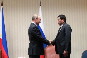 President Rodrigo Duterte and Russian President Vladimir Putin meet for the first time during a bilateral meeting at the sidelines of the Asia-Pacific Economic Cooperation (APEC) Leaders' Meeting in Lima, Peru on November 19. ROBINSON NIÑAL JR./ Presidential Photo
