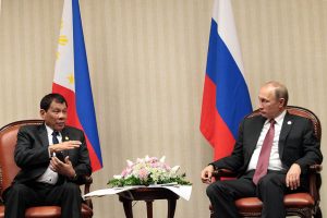 President Rodrigo Duterte and Russian President Vladimir Putin meet for the first time during a bilateral meeting at the sidelines of the Asia-Pacific Economic Cooperation (APEC) Leaders' Meeting in Lima, Peru on November 19. ROBINSON NIÑAL JR./ Presidential Photo