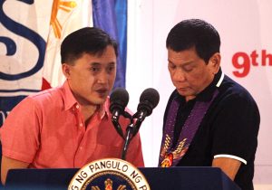 Special Assistant to the President Sec. Christopher "Bong" Go with President Rodrigo Duterte. FILE PHOTO