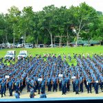 Police Regional Office 11 Regional Director PCSupt Manuel Gaerlan with the members of the command group leads the send-off of 1,446 pre-deployed personnel of PNP, AFP, Civilian and other agencies to provide security for the official launching of ASEAN 2017 Chairmanship on January 15, 2017 at Davao SMX Convention. PNP-XI Photo