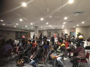 Filipinos gather at a local hotel in Edmonton and wait to be served by the Consulate General Calgary office staff.(Contributed photo)