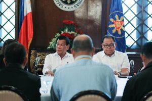 President Rodrigo Roa Duterte meets with officials of the Department of Health, Philippine Health Insurance Corporation and Philippine Charity Sweepstakes Office at the President's Hall in Malacañan Palace on March 1, 2017. TOTO LOZANO/Presidential Photo