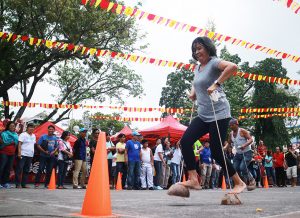 Employees from different departments of the City Government of Davao compete in a traditional game known as ‘karang’ during the Employees Day on Tuesday (March 14, 2017) as part of 80th Araw ng Dabaw celebration. Newsline Photo