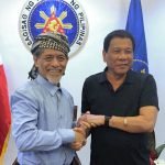 President Rodrigo Roa Duterte meets with Moro National Liberation Front (MNLF) chairman Prof. Nur Misuari at the Presidential Guest House in Davao City on March 27, 2017. Misuari is accompanied by his wife, Madam Tarhata and son, Abdulkarim. RENE LUMAWAG/Presidential Photo