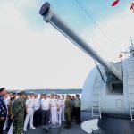 The President was given a tour inside the Chinese Vessel Chang Chun where he was able to see the armaments, the deck, the bridge navigation system as well as the operations room command and control system. The Chinese PLAN officers also presented tokens to the President during his tour. PRESIDENTIAL PHOTOS