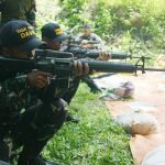 Special Civilian Armed Auxiliary trainees under Task Force Davao undergo marksmanship course as part of their basic military training at an Army camp in Malagos District, Davao City Monday. The Task Force Davao is the Army's counter-terrorism unit in the city. Newsline photo