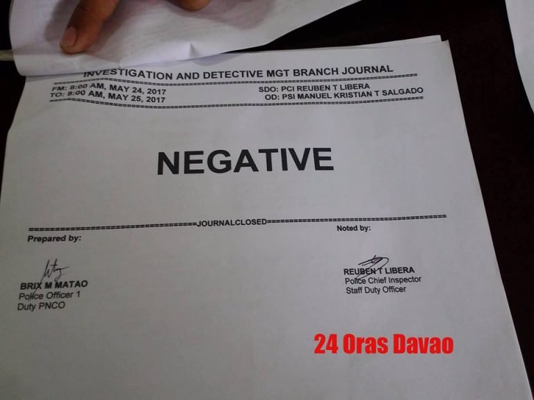 Davao City: Zero Crime,  24-hours after Martial Law declaration