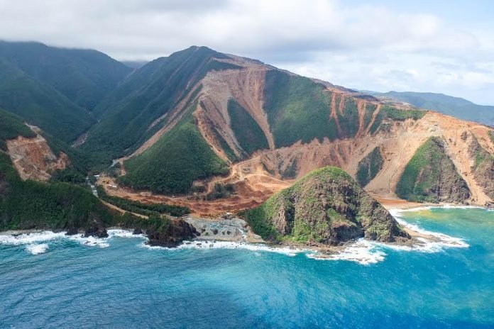 The site where the Century Peak Corporation, a mining company operates without reclamation permit in Dinagat Islands. Photo: Bobby Espinosa Lagsa