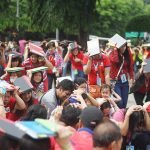 Employees of the City Government of Davao participate in the city-wide earthquake and tsunami drill on Friday, July 14. Newsline Photo
