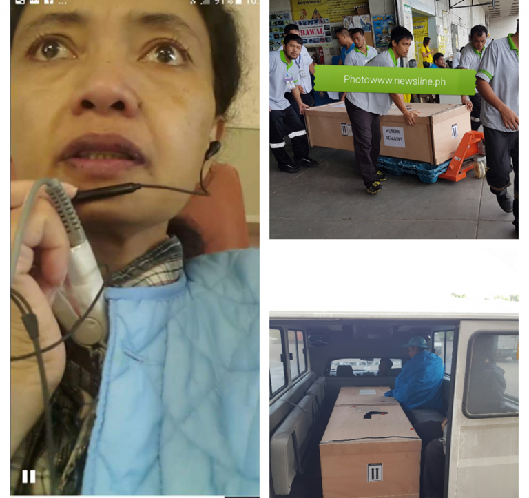 Mercedita, an OFW dies on the day she was coming home
