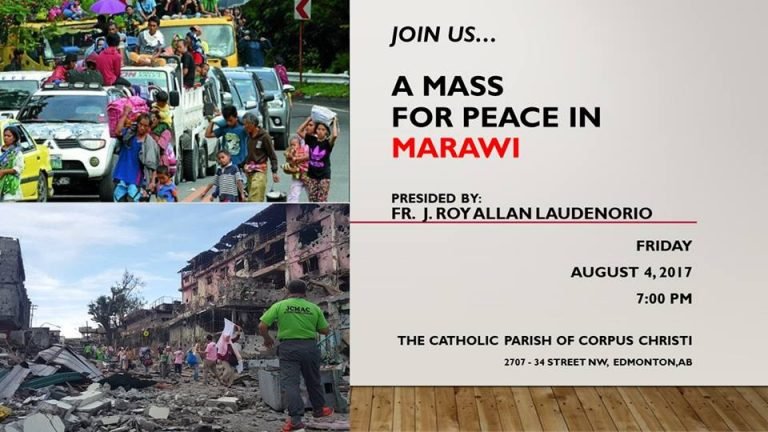 Fil-Canadians in Edmonton to offer “Mass for peace in Marawi”