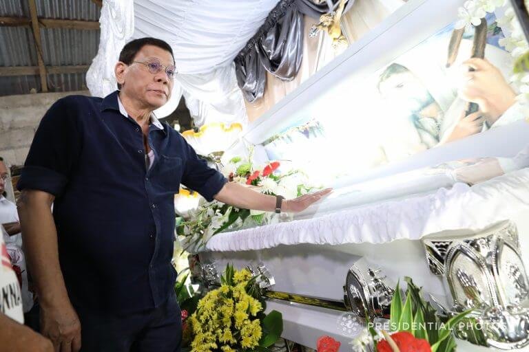 Duterte visits wake of slain OFW in Iloilo, extends assistance