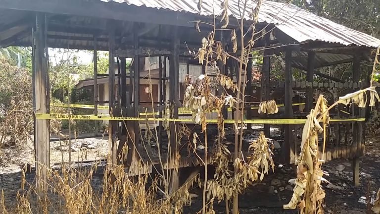 Asawa ug balay naugdaw sa sunog, samtang ang bana namista