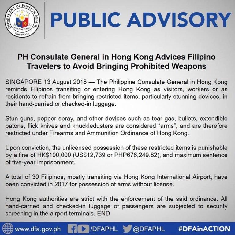 DFA advisory
