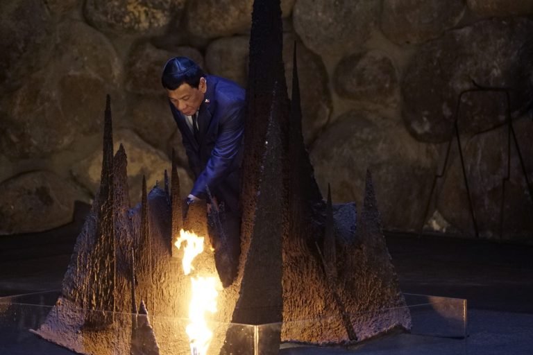 Duterte visits the holocaust memorial center in Israel