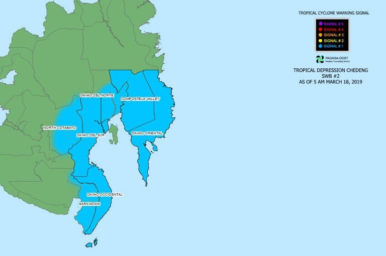 Davao del Norte suspends  classes in all levels due to  Typhoon Chedeng