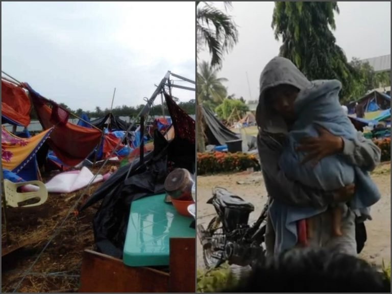 BREAKING! Hail storm hits Makilala,  evacuation tents collapse