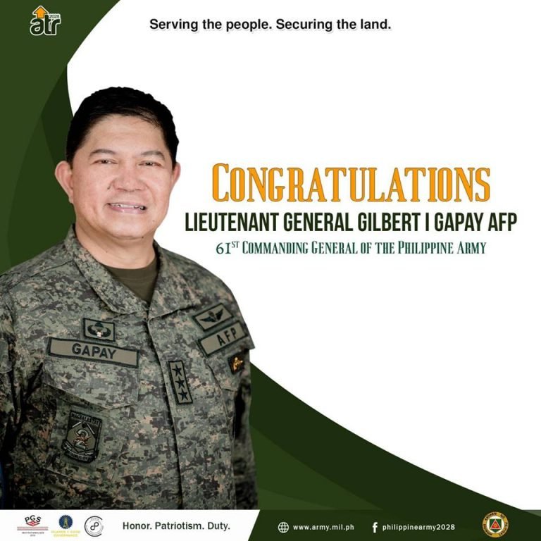 Duterte appoints LGen. Gapay as  next AFP chief