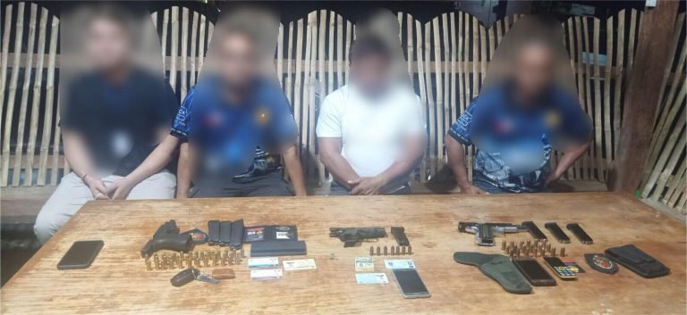 Police handcuffs 3 Fake NBI agents escorting a fugitive