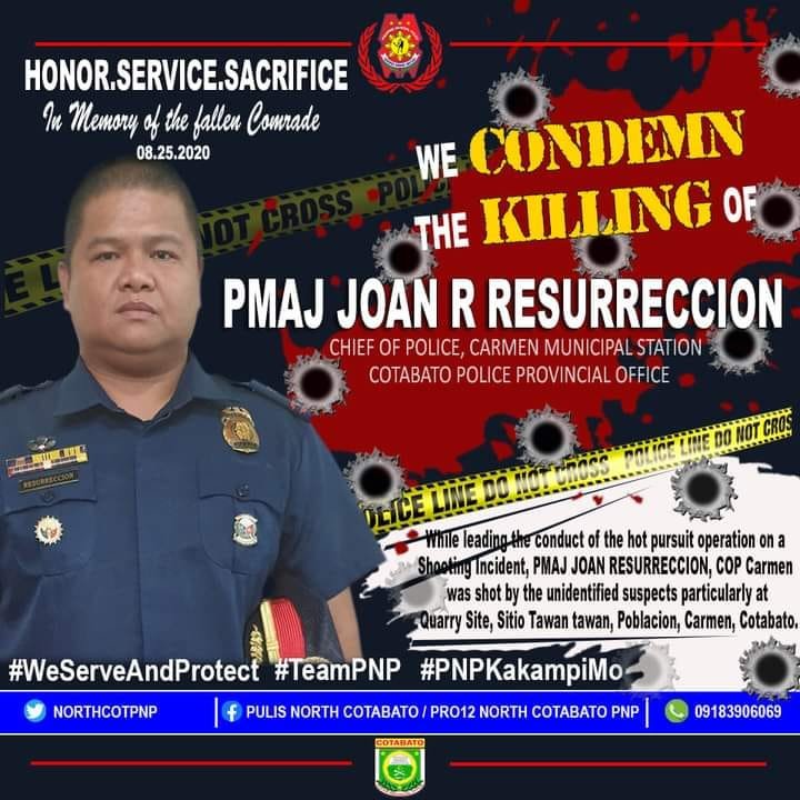 Hepe sa PNP Carmen NoCot gipusil  patay