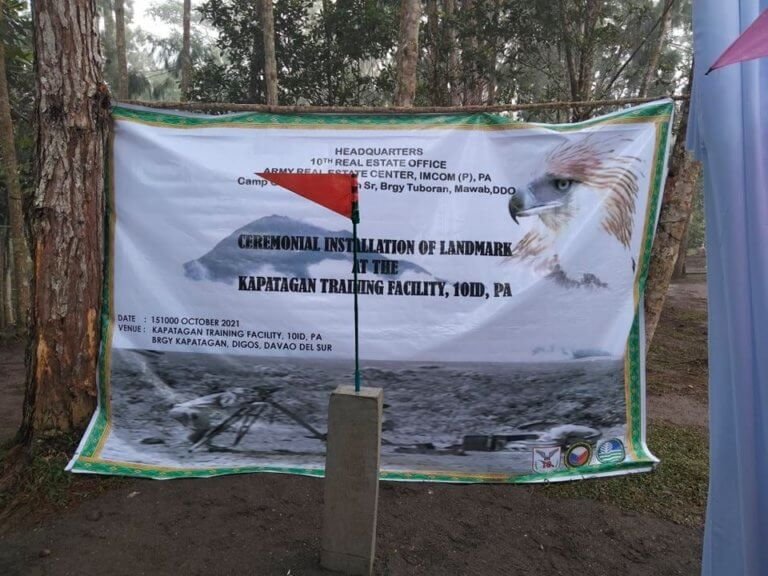 DENR installs landmark for  AFP training camp in Mt. Apo area