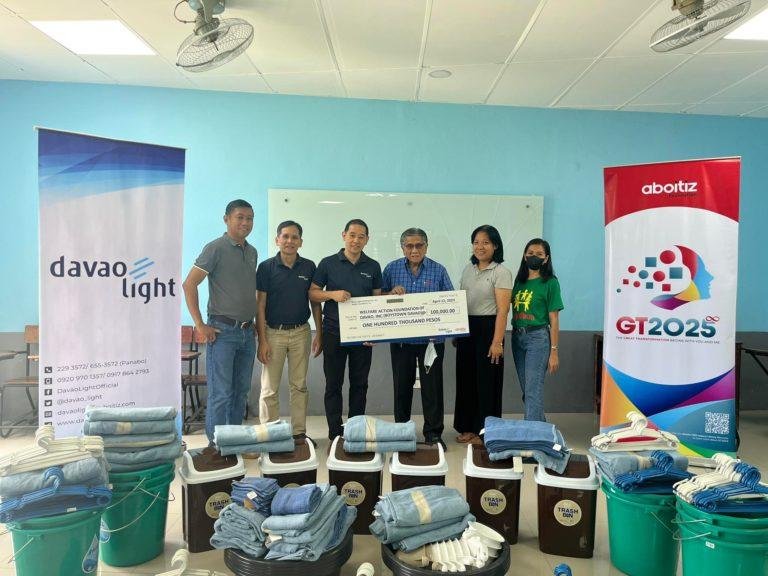 Present during the event are (L-R) Davao Light’s Legal Affairs Department Head Atty. Sherwin Quilatan, Reputation Enhancement Department Head Fermin Edillon,  Vice President-Admin Head Reynold Felix; Boystown Davao’s President