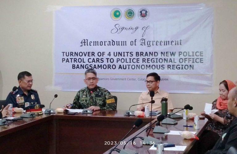 MILG-BARMM turns over 4 police cars to PRO-BAR     