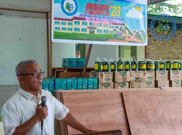 Local government of Baganga donates materials for two district schools in support of Brigada Eskwela