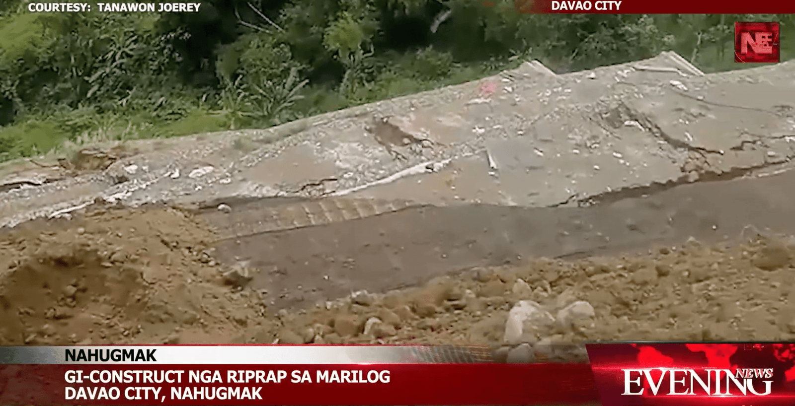 Landslide disrupts construction of riprap in Marilog, Davao City