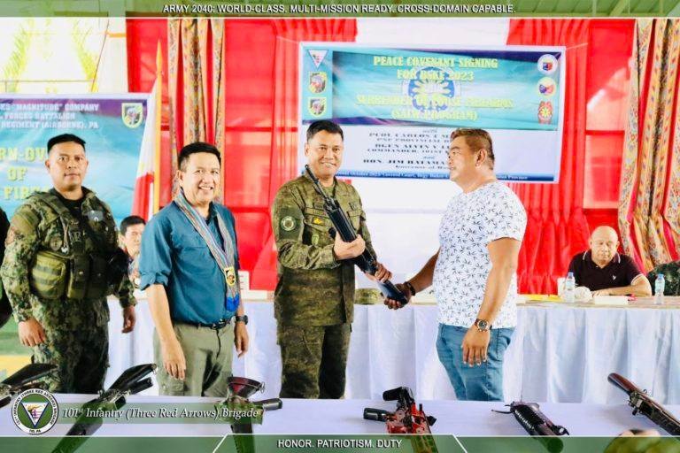 Unlicensed Firearms Handed Over in Tabuan Lasa, Basilan