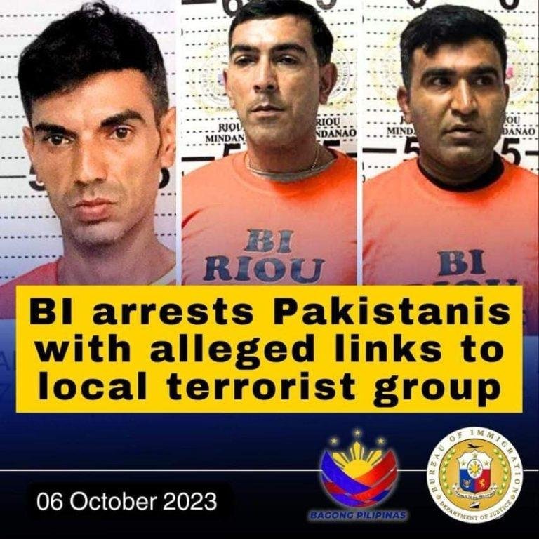 BI arrests Pakistani nationals in Mindanao for immigration violations and alleged terrorist links
