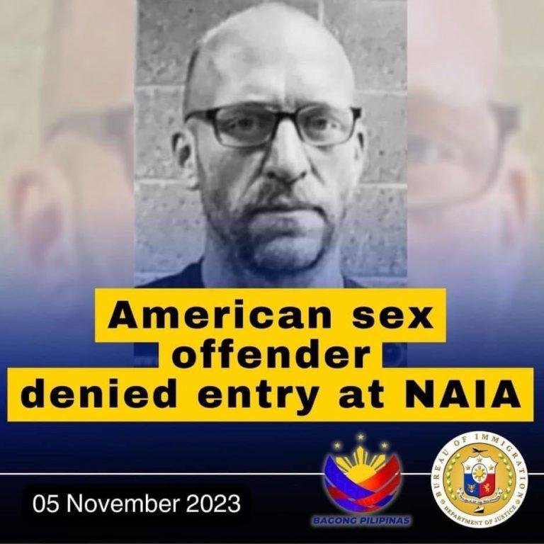 BI denies American sex offender entry to the Philippines at NAIA