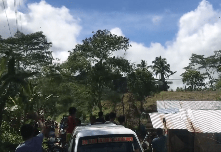 Residents overjoyed watching  Heli carrying relief goods