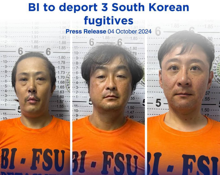 BI to deport three South Korean fugitives