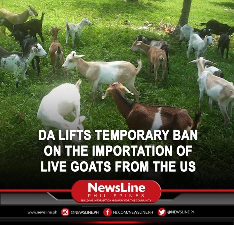DA lifts temporary ban on the importation of live goats from the US