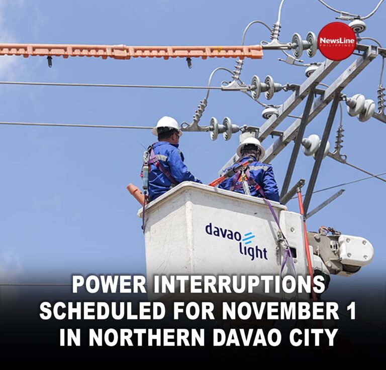Power interruptions scheduled for November 1 in Northern Davao City