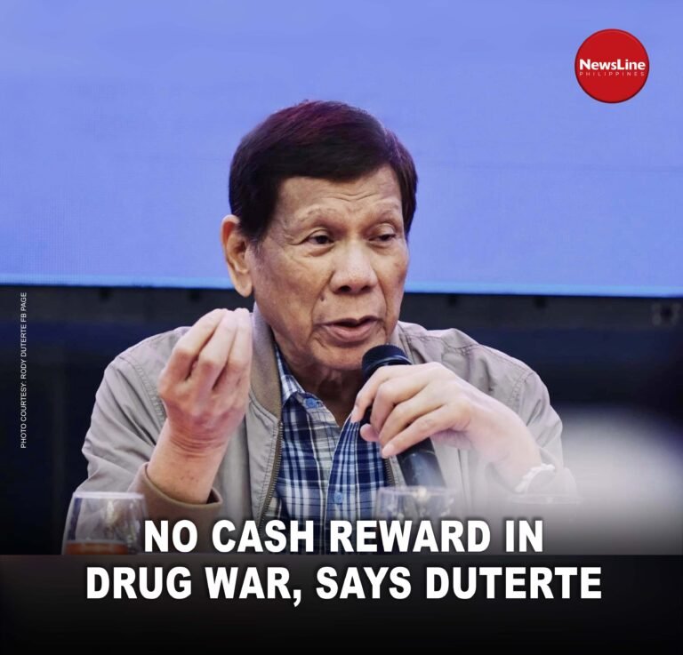 No cash reward in drug war, says Duterte