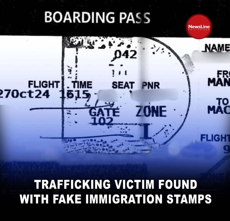 Trafficking victim found with fake immigration stamps