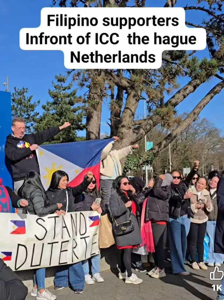 Duterte arrives in The Hague for ICC trial, Filipinos gather in solidarity
