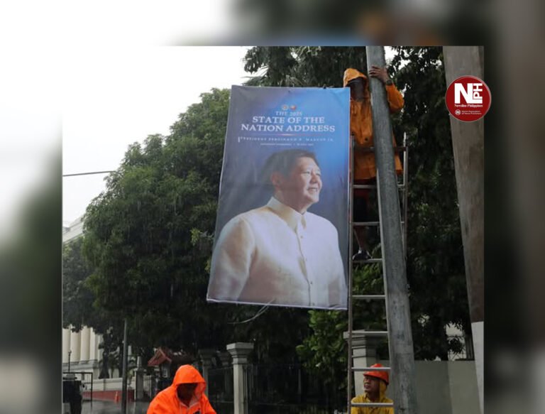 Marcos halts SONA tarpaulin installations amid flooding