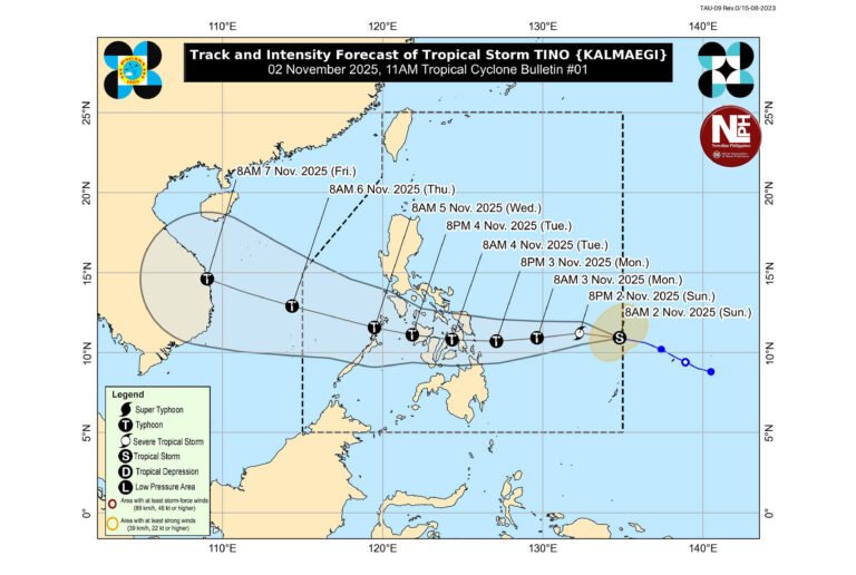 Tropical storm “Tino” enters PH Area of Responsibility