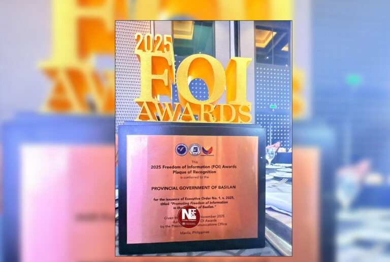 Basilan bags 2025 FOI Award for fast tracking transparency rules