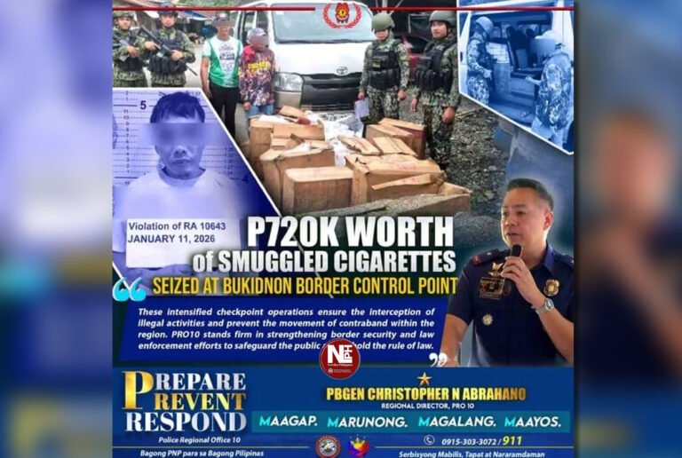 ₱720K cigarette bust highlights Bukidnon’s growing role in Northern Mindanao border security