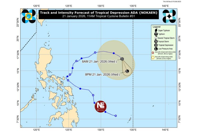 LPA, TD Ada unlikely to affect Mindanao – PAGASA