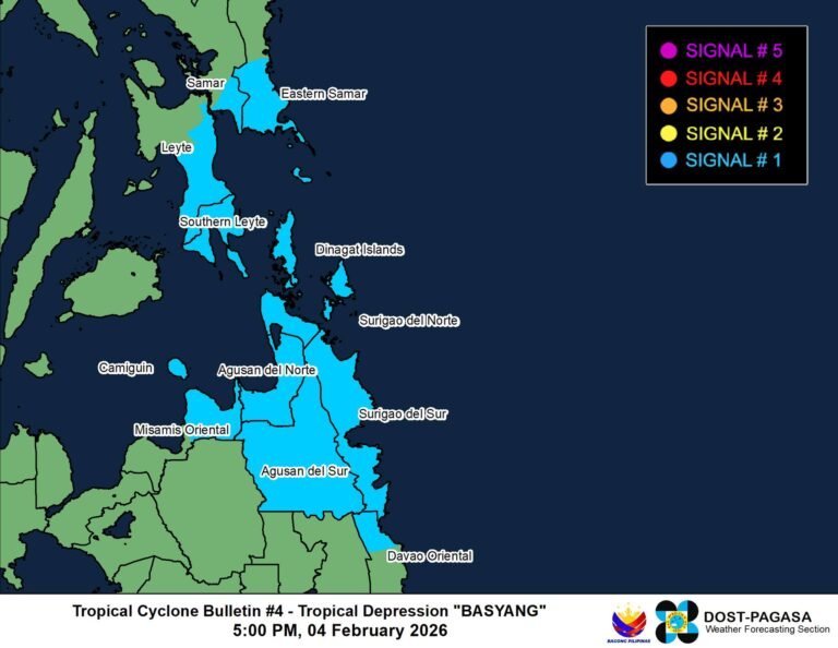 Caraga LGUs on high alert as TD Basyang halts sea travel, classes