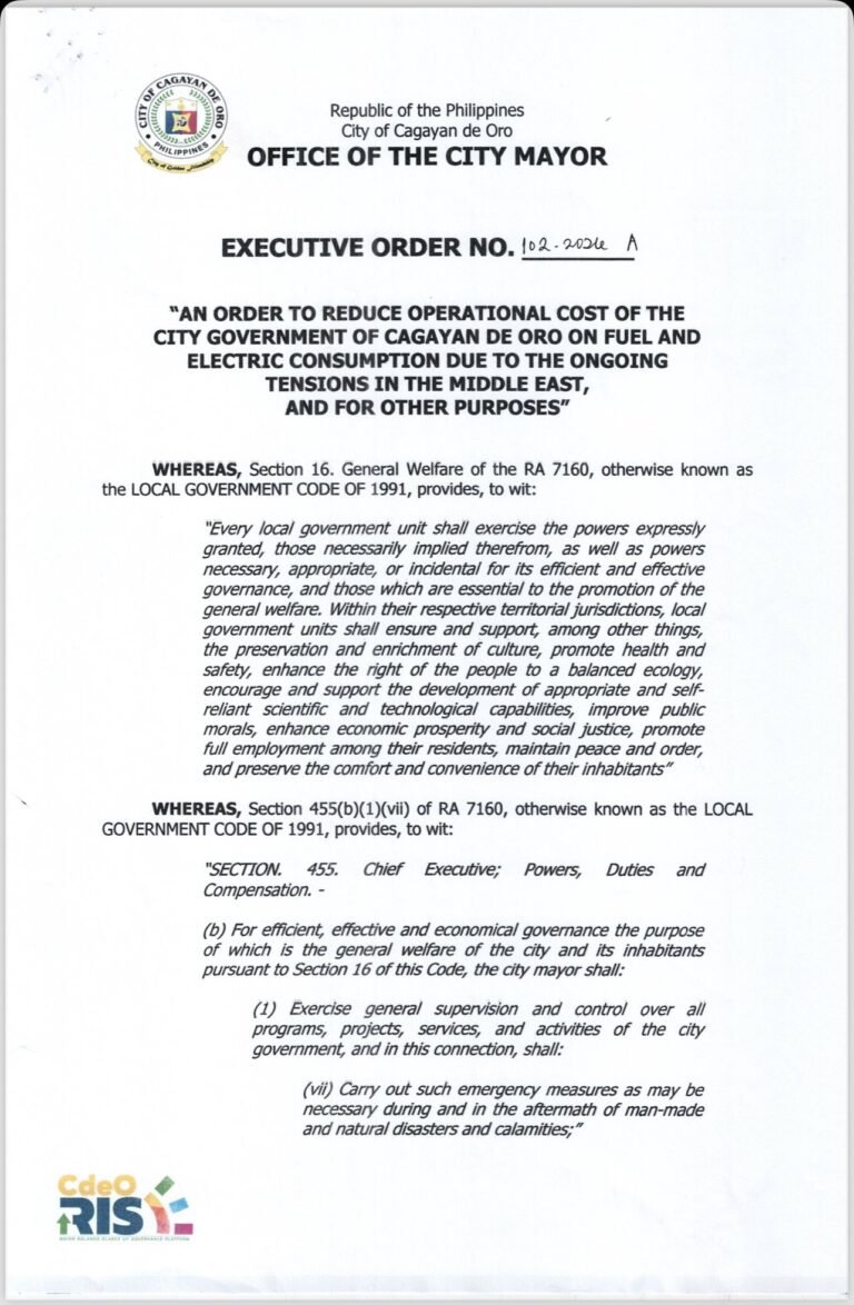 CDO orders 10% power cut in city offices as fuel price fears grow