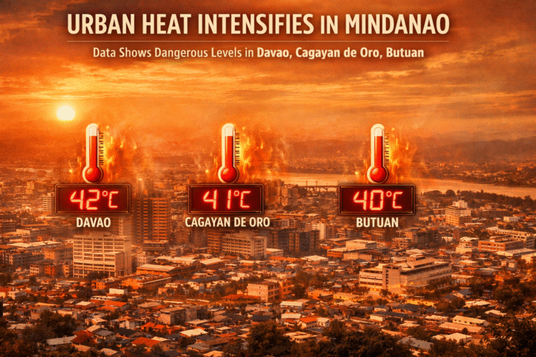 Urban Heat Intensifies in Mindanao: Data Shows Dangerous Levels in Davao, Cagayan de Oro, Butuan