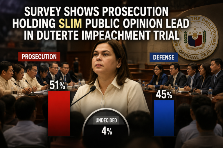 Survey Shows Prosecution Holding Slim Public Opinion Lead in Duterte Impeachment Trial