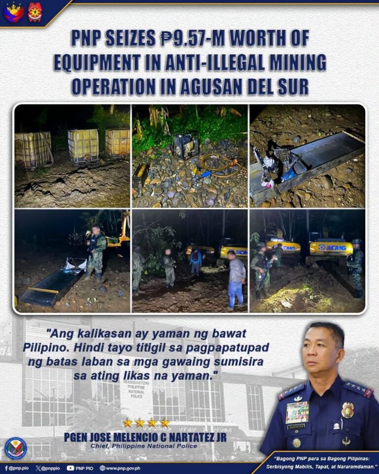 Mining Site Left Empty, But P9.57 Million in Equipment Seized in Agusan del Sur