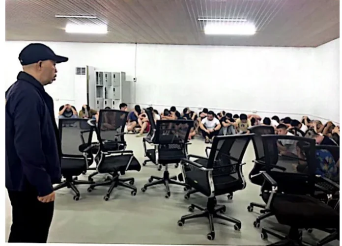 NBI operatives raid an alleged illegal POGO hub in Barangay Manay, Panabo City, reportedly operated by a Chinese firm after relocating from Metro Manila.